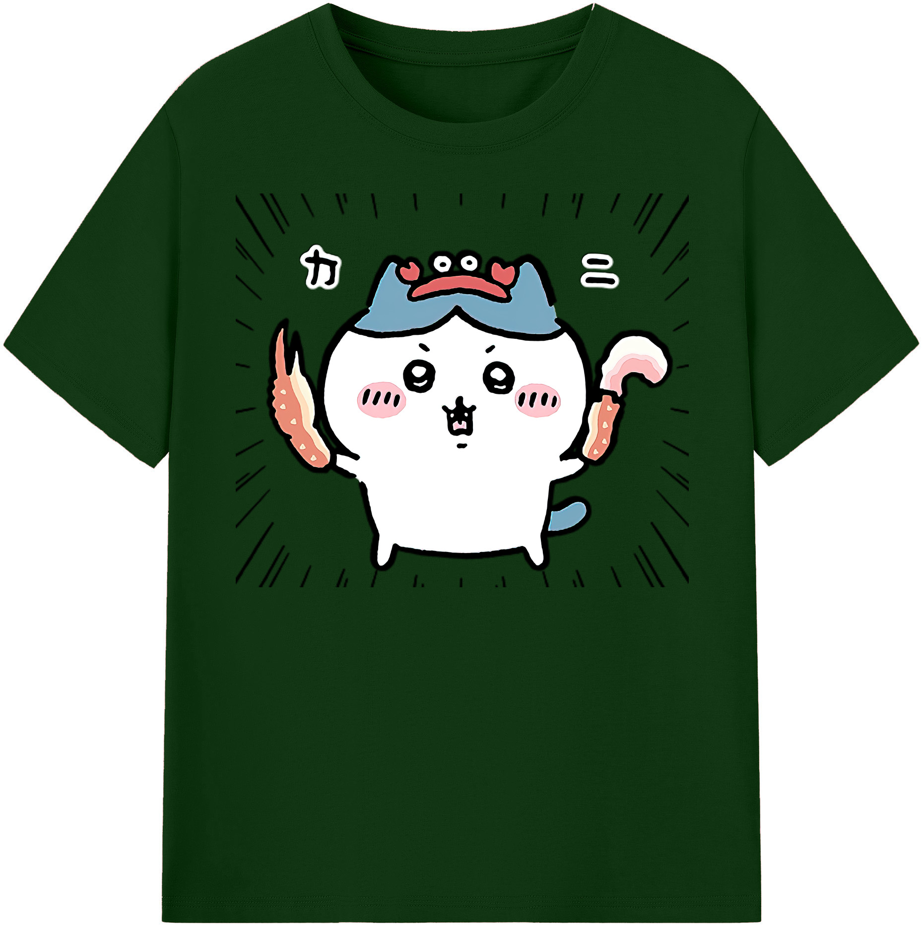 （画像用） ちいかわ ハチワレ Chii-kawa hachiware 綿100％半袖Tシャツ（フロントプリント）